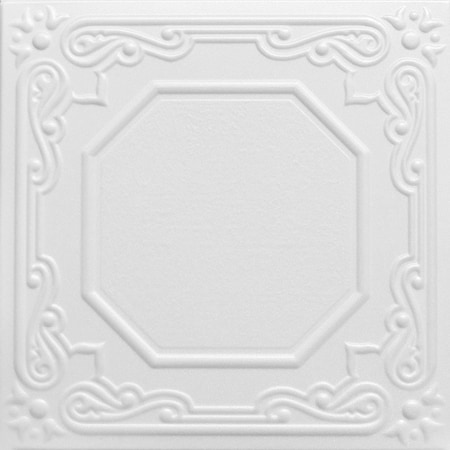 Topkapi Palace 20-in X 20-in 8-Pack Plain White Textured Surface-mount Ceiling Tile, 8PK